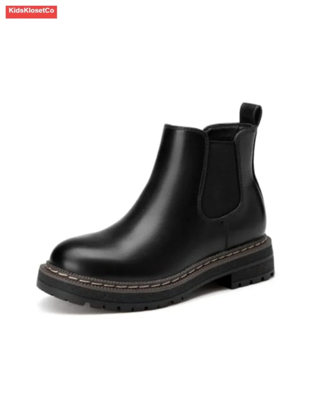 Girls Ankle Boots Kids Slip On Lug Sole Chelsea Booties with Zipper